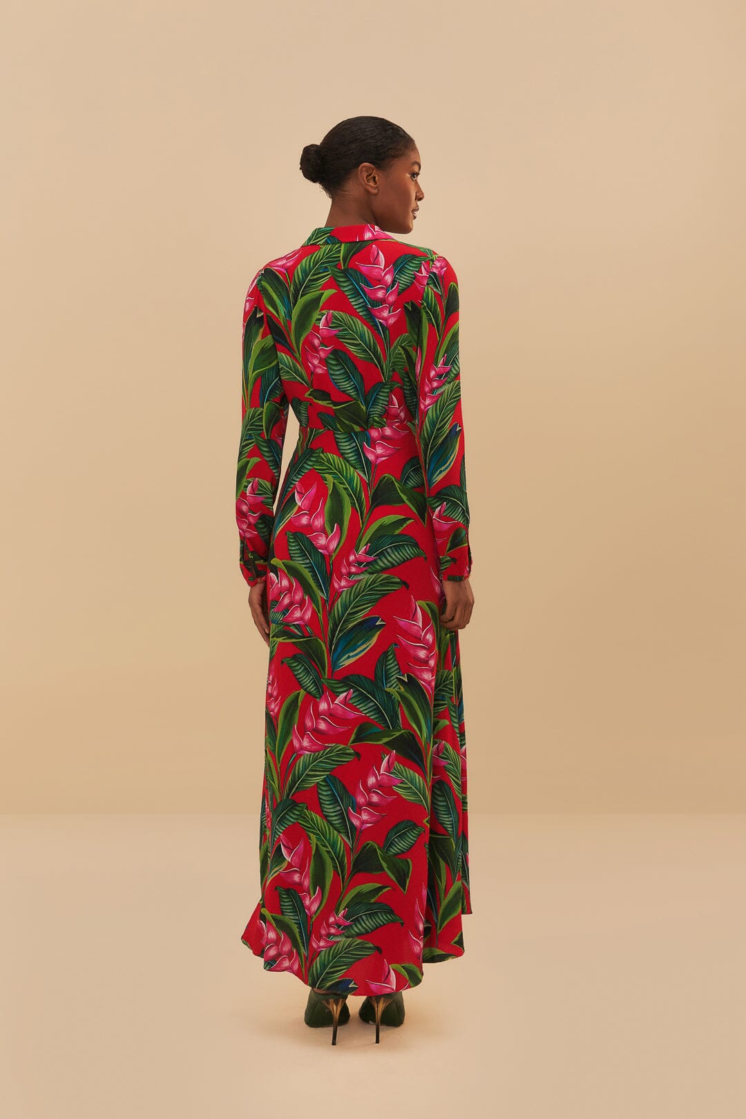 Red Dream Garden Long Sleeve Maxi Dress – FARM Rio