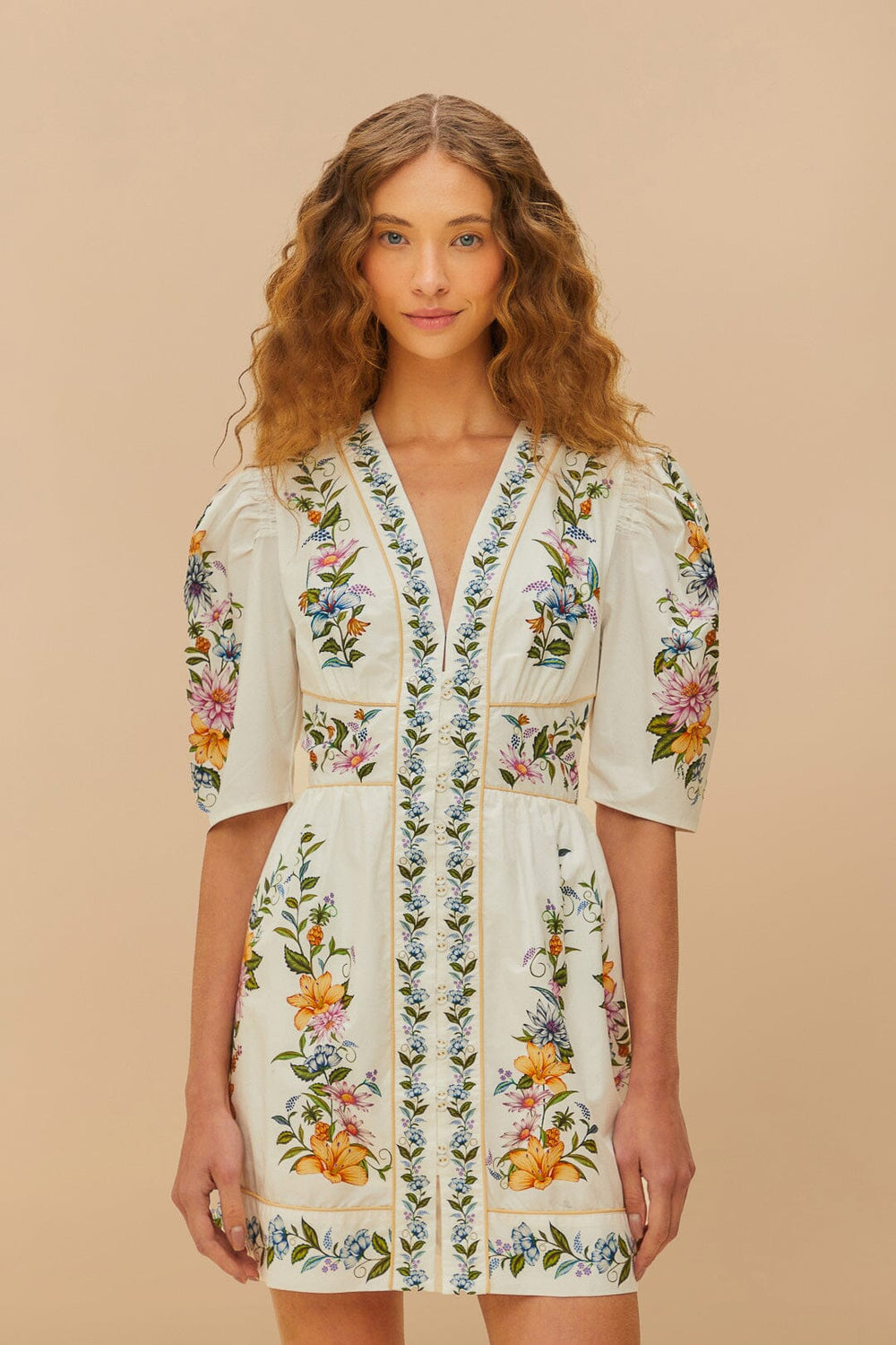 Off-White Sweet Bloom Dreamscape Organic Cotton Mini Dress – FARM Rio