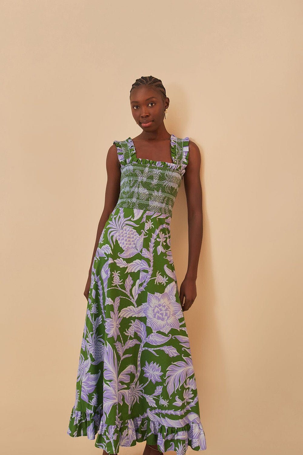 Green Tropical Swing Sleeveless Midi Dress – FARM Rio
