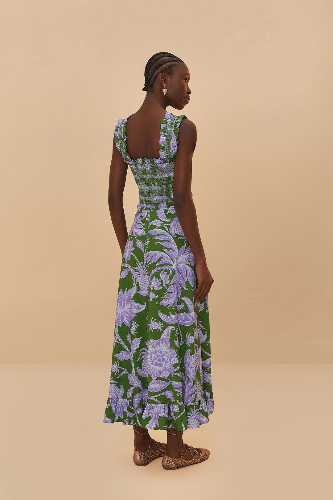 Green Tropical Swing Sleeveless Midi Dress – FARM Rio