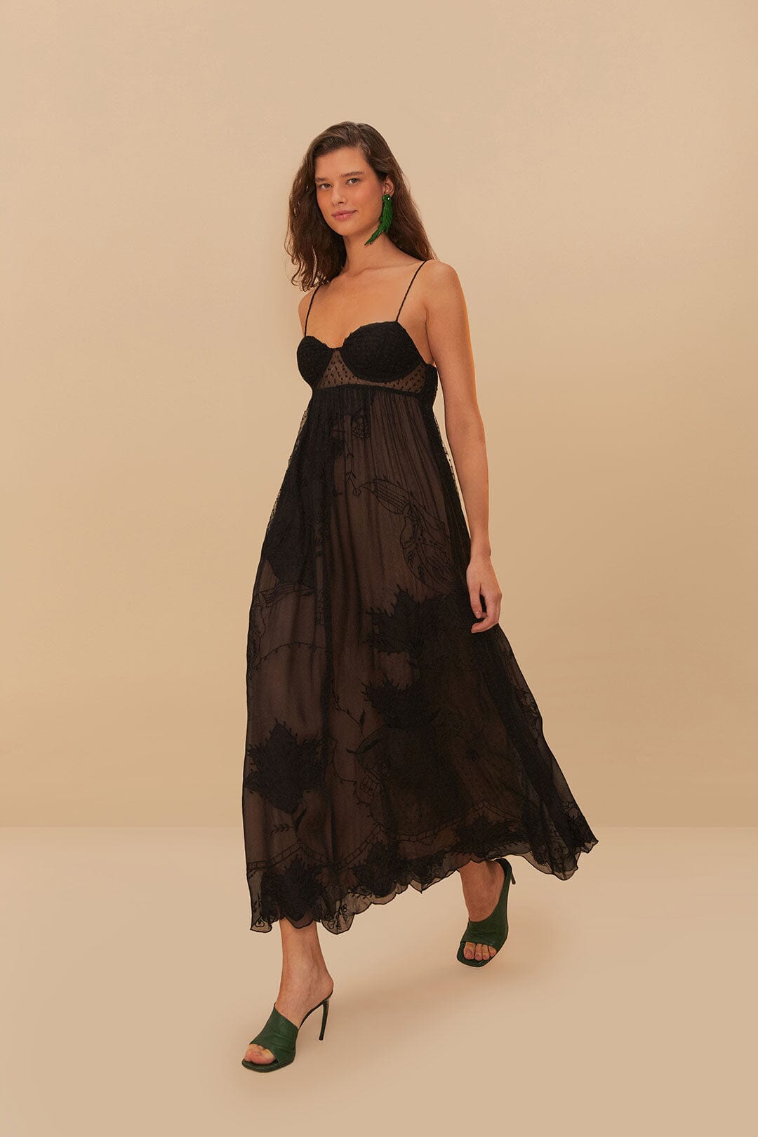Black Special Lace Sleeveless Maxi Dress – FARM Rio