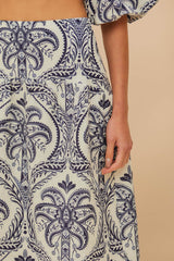 Off-White Tropical Cameo Euroflax™ Premium Linen Midi Skirt – FARM Rio