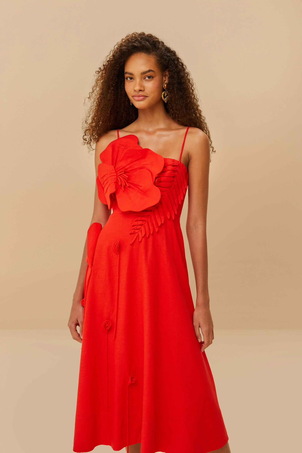 Red Garden Lenzing™ Ecovero™ Euroflax™ Midi Dress – FARM Rio