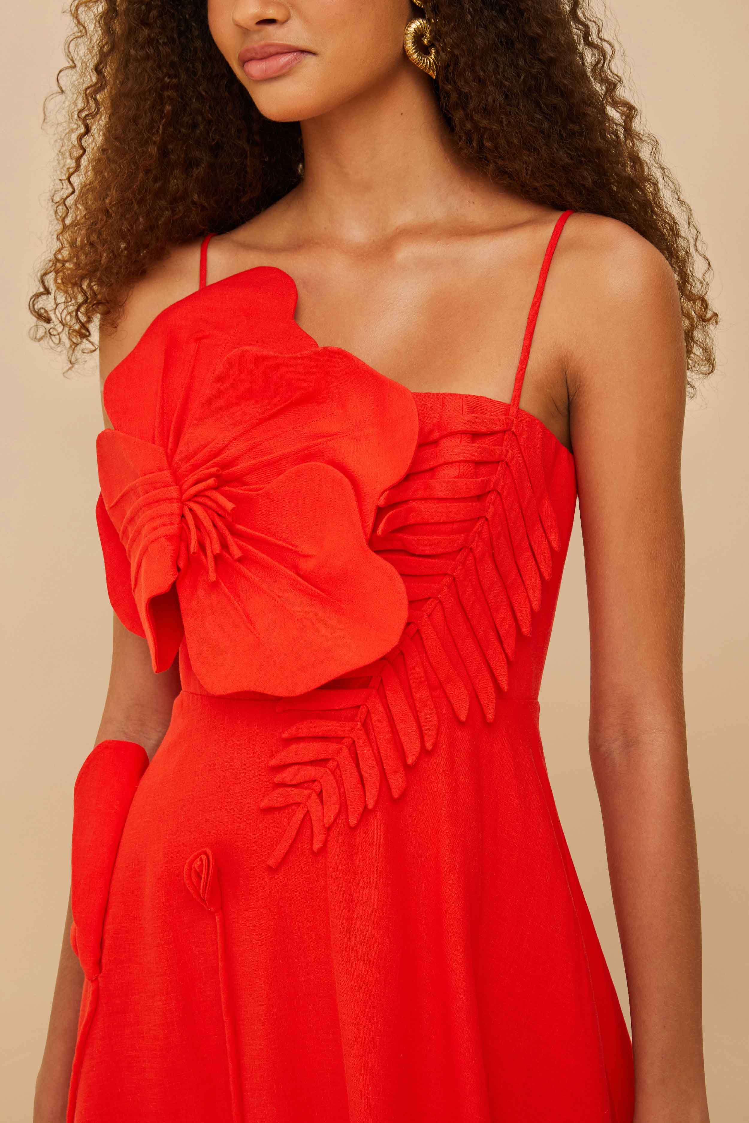 Red Garden Lenzing™ Ecovero™ Euroflax™ Midi Dress – FARM Rio