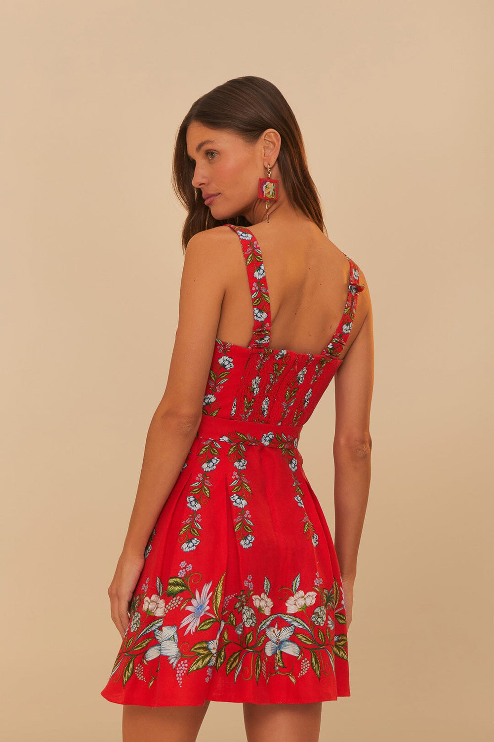 Red Sweet Bloom Bouquet LENZING™ ECOVERO™ Euroflax™ Mini Dress – FARM Rio