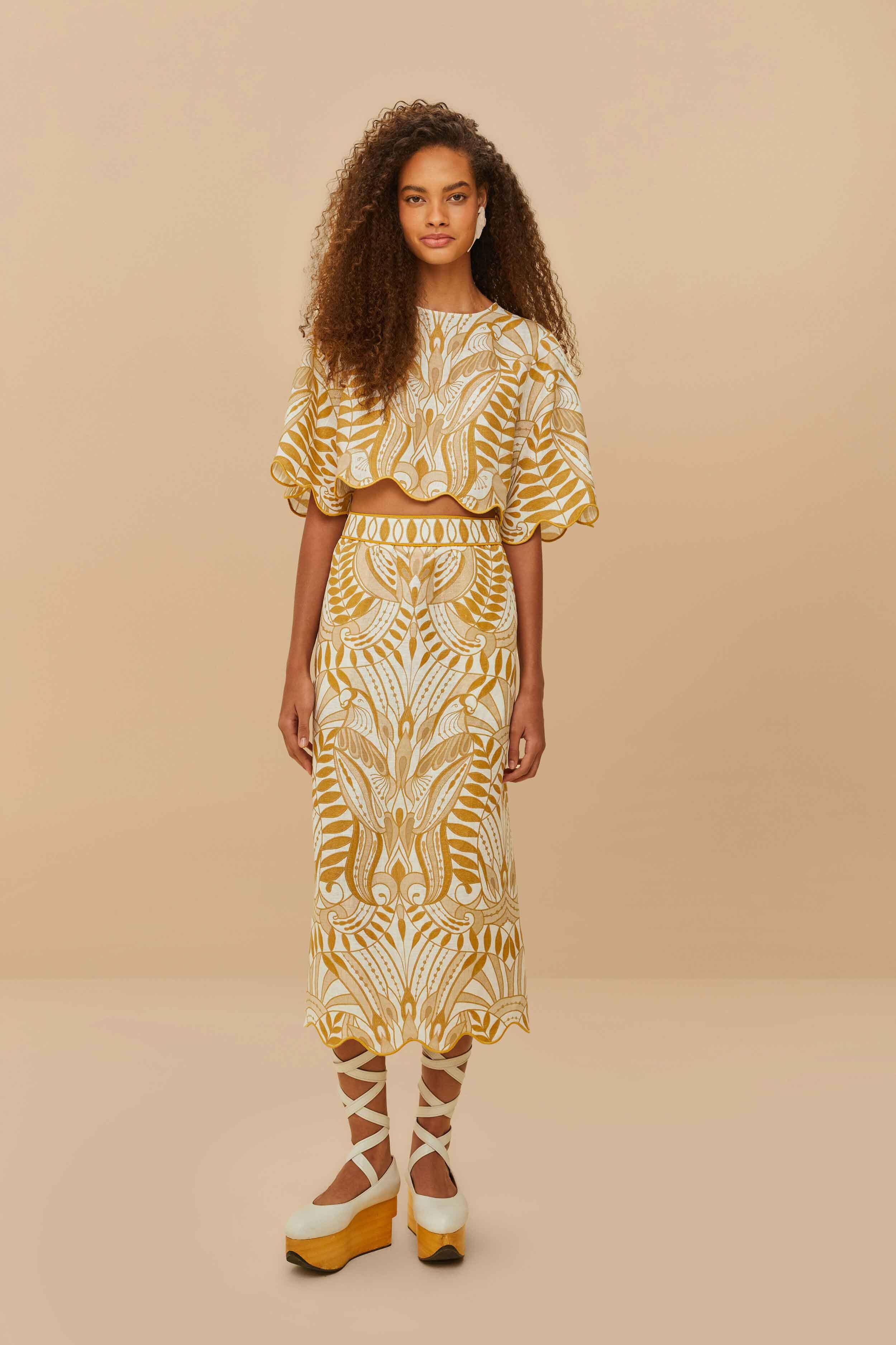 Off-White Lace Nature Euroflax™ Premium Linen Blouse – FARM Rio