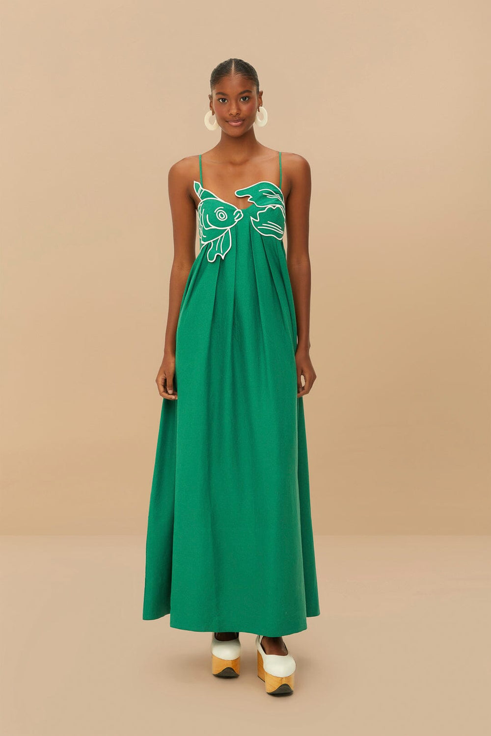 Green Fish Top LENZING™ ECOVERO™ Euroflax™ Maxi Dress – FARM Rio