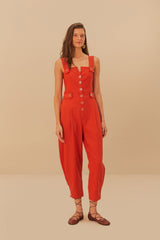 Orange Asymmetric Sleeveless Dungaree – FARM Rio