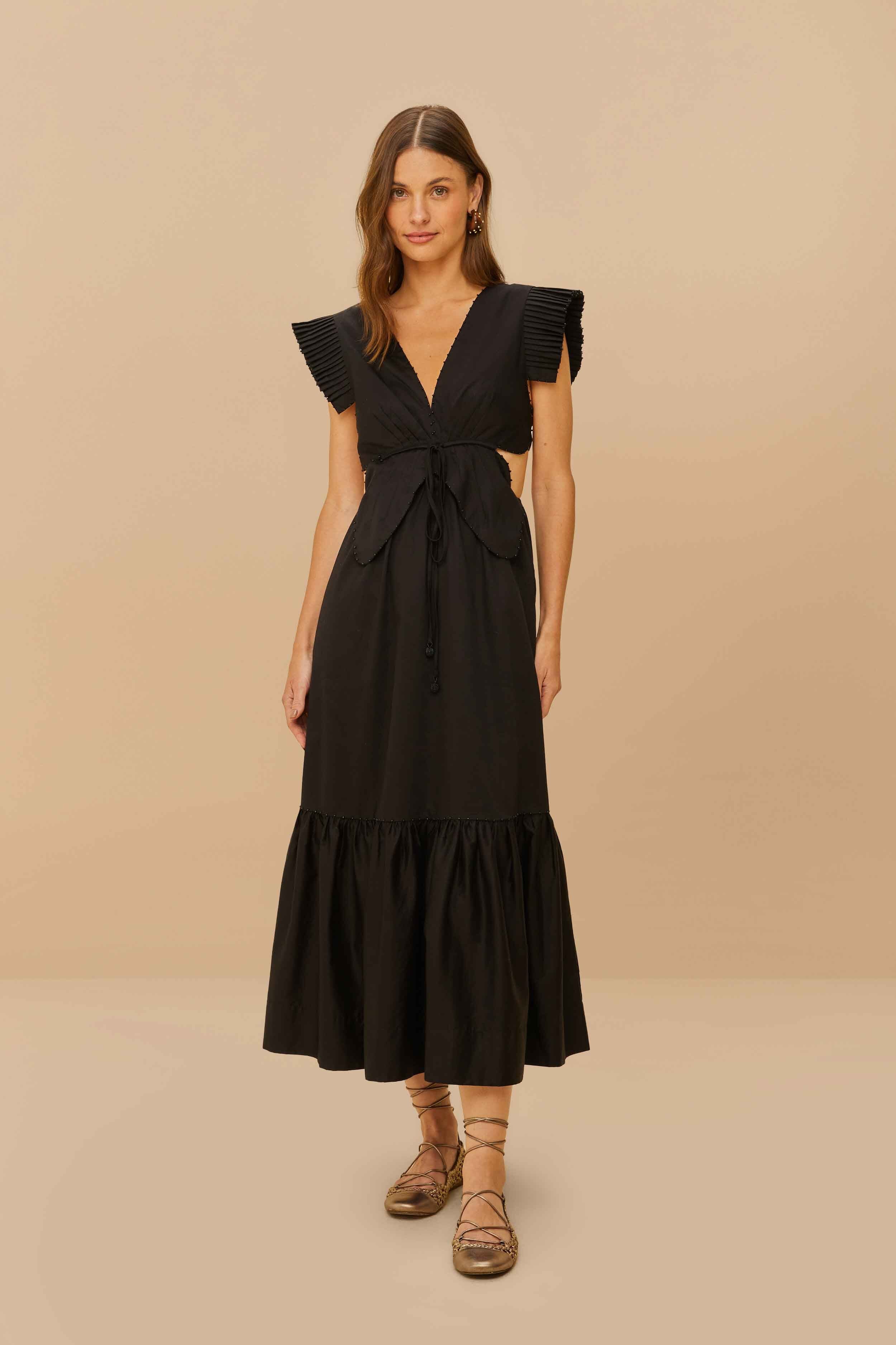 Black Butterfly Midi Dress – FARM Rio