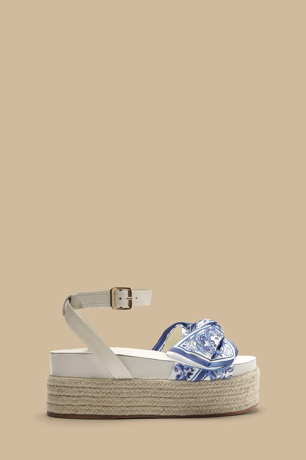 Ivory Scarf Espadrille Flatform Sandal – FARM Rio