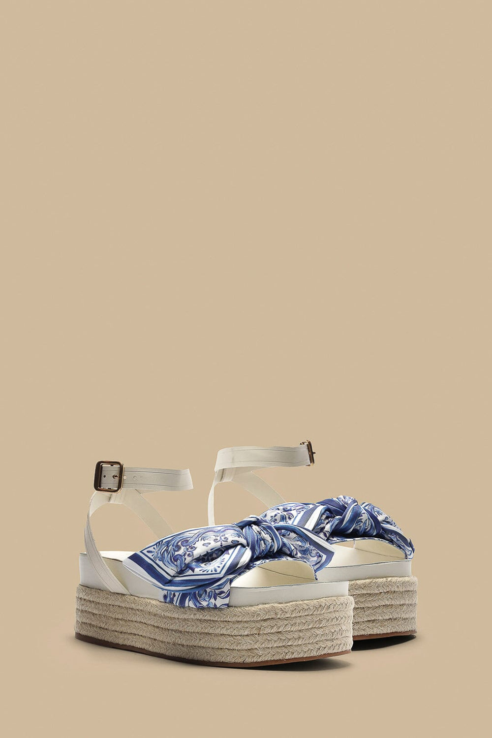 Ivory Scarf Espadrille Flatform Sandal – FARM Rio