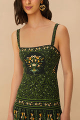 Black Flowers Arch LENZING™ ECOVERO™ Euroflax™ Maxi Dress – FARM Rio