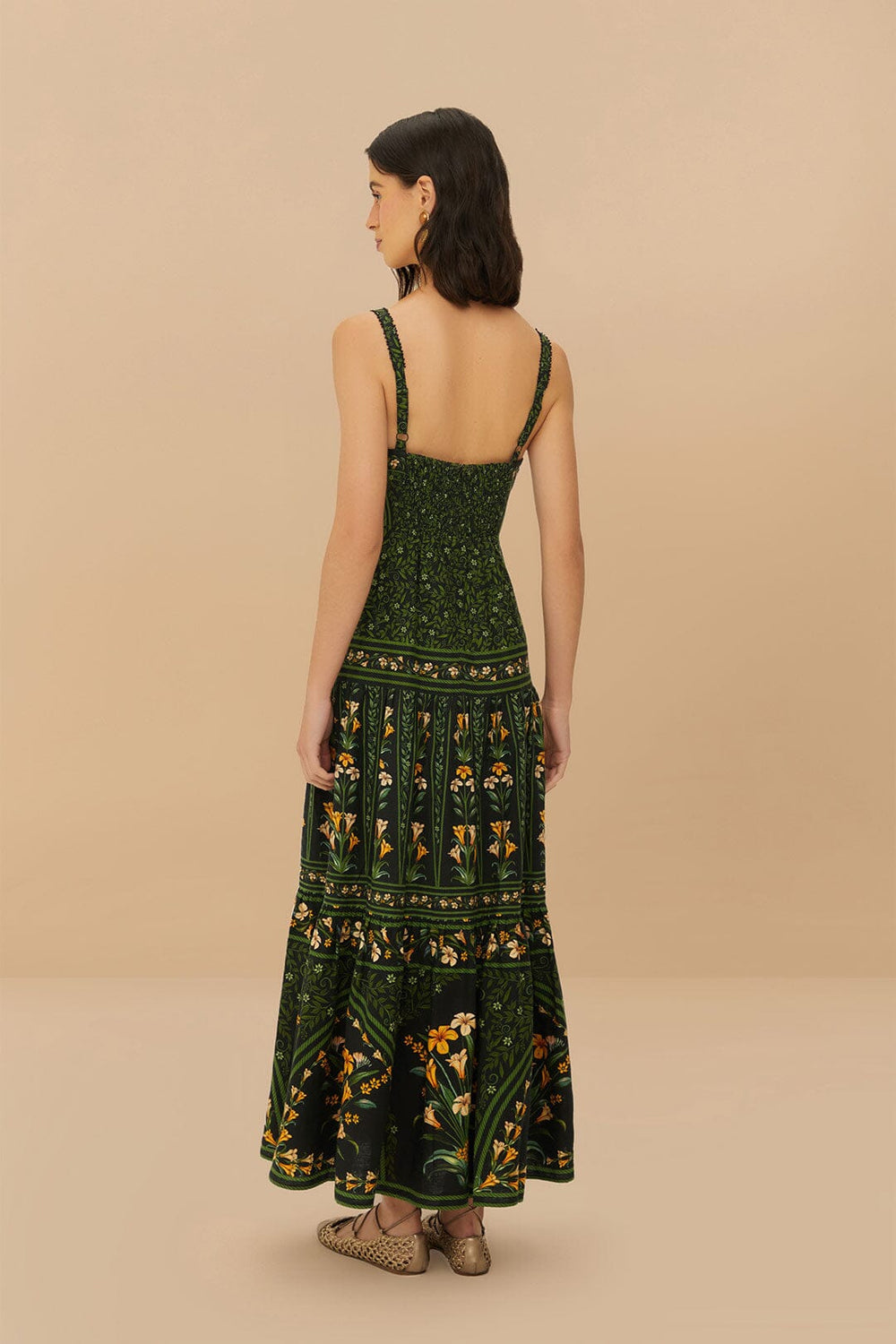 Black Flowers Arch LENZING™ ECOVERO™ Euroflax™ Maxi Dress – FARM Rio