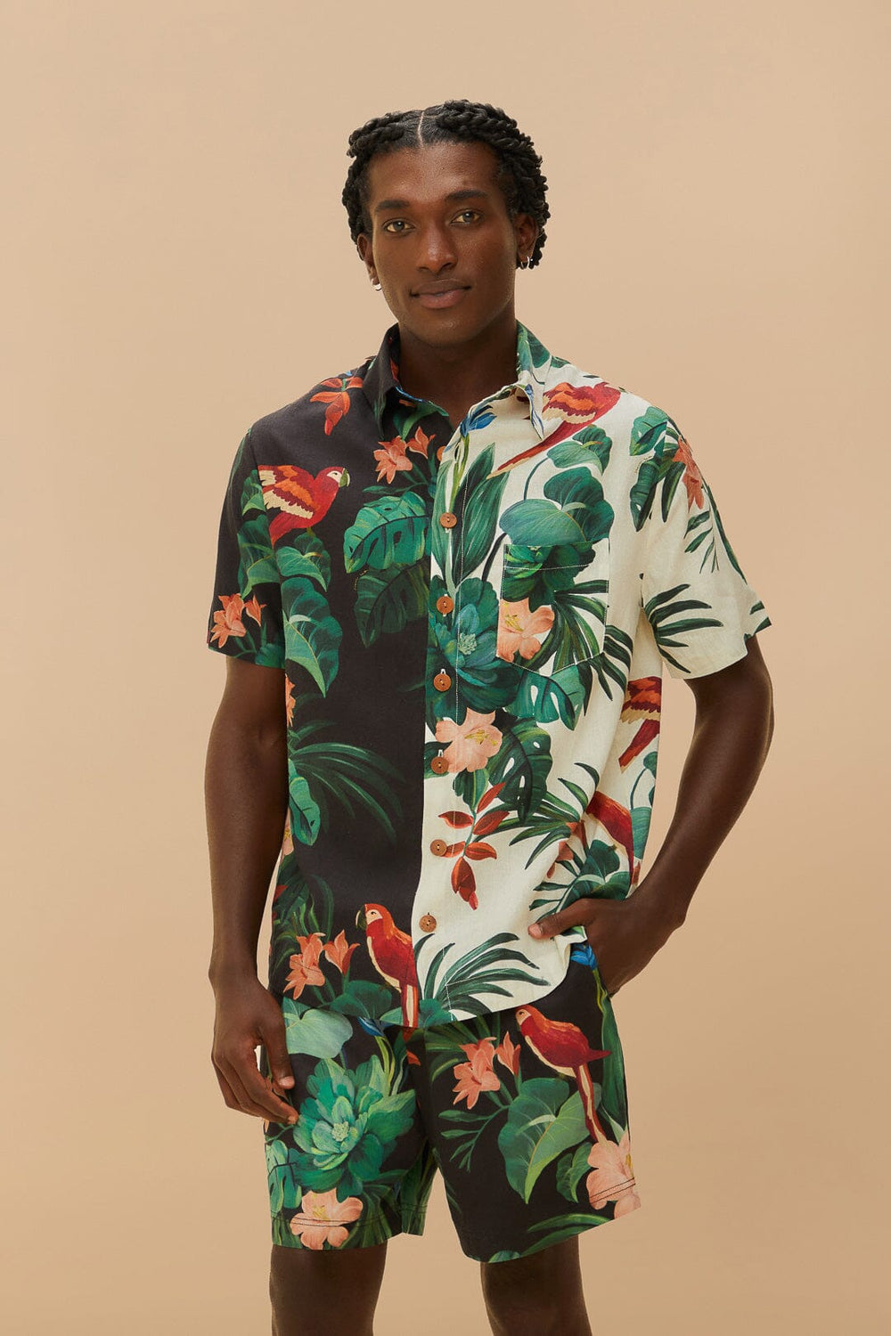 Black Midnight Macaw Fiesta LENZING™ ECOVERO™ Euroflax™ Shorts – FARM Rio