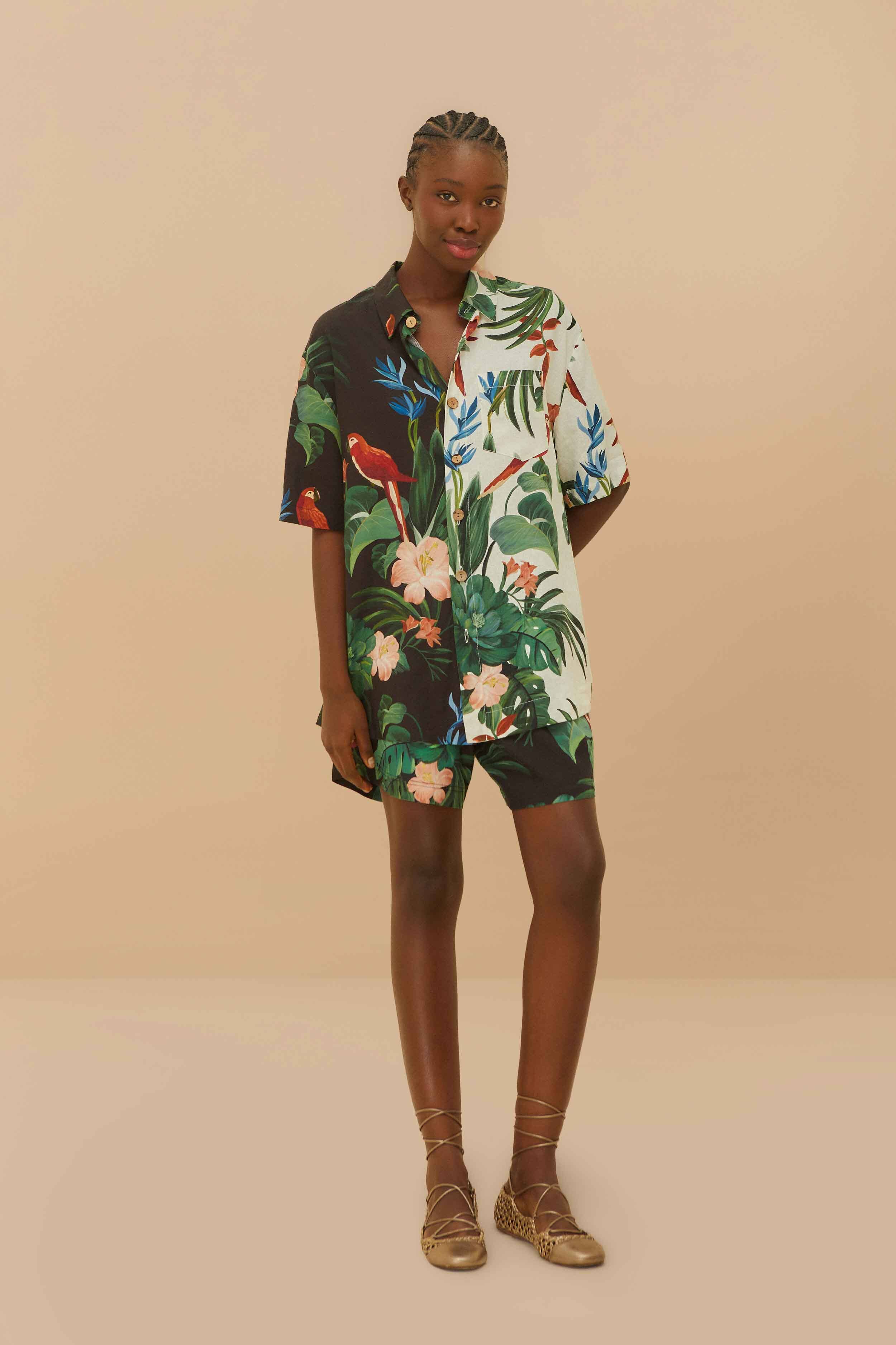 Black Midnight Macaw Fiesta LENZING™ ECOVERO™ Euroflax™ Shorts – FARM Rio