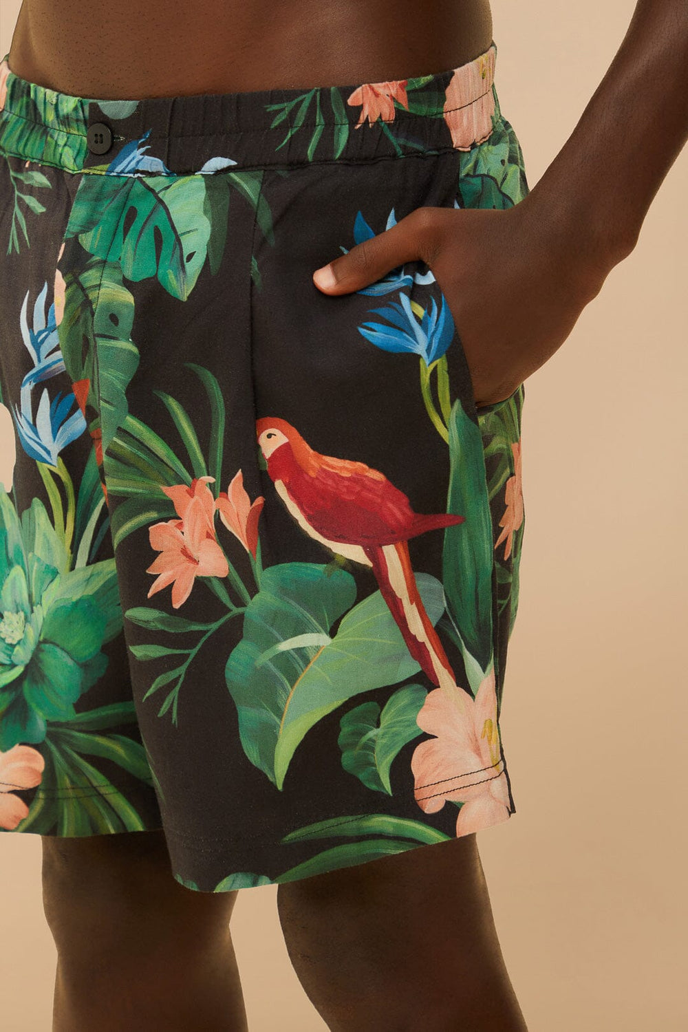 Black Midnight Macaw Fiesta LENZING™ ECOVERO™ Euroflax™ Shorts – FARM Rio