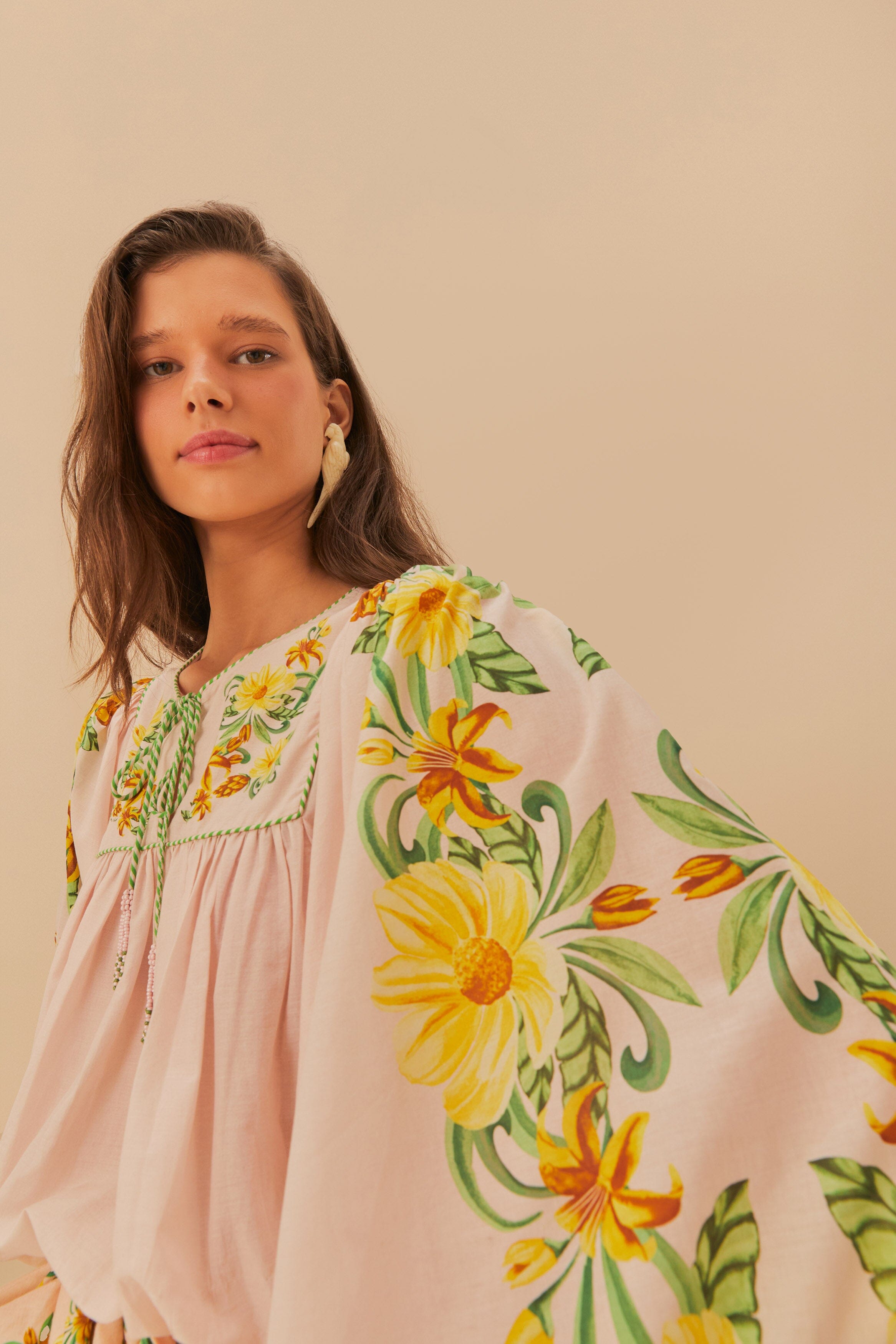 Pink Botanical Beauty Long Sleeve Blouse – FARM Rio