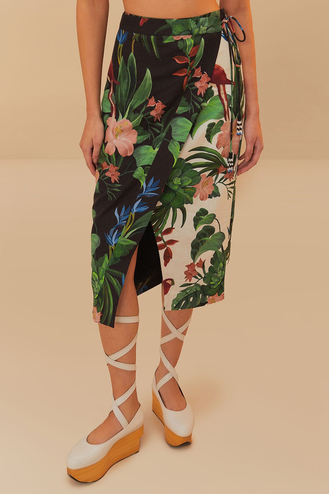 Mixed Midnight Macaw Fiesta LENZING™ ECOVERO™ Euroflax™ Midi Skirt – FARM Rio