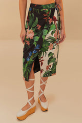 Mixed Midnight Macaw Fiesta LENZING™ ECOVERO™ Euroflax™ Midi Skirt – FARM Rio