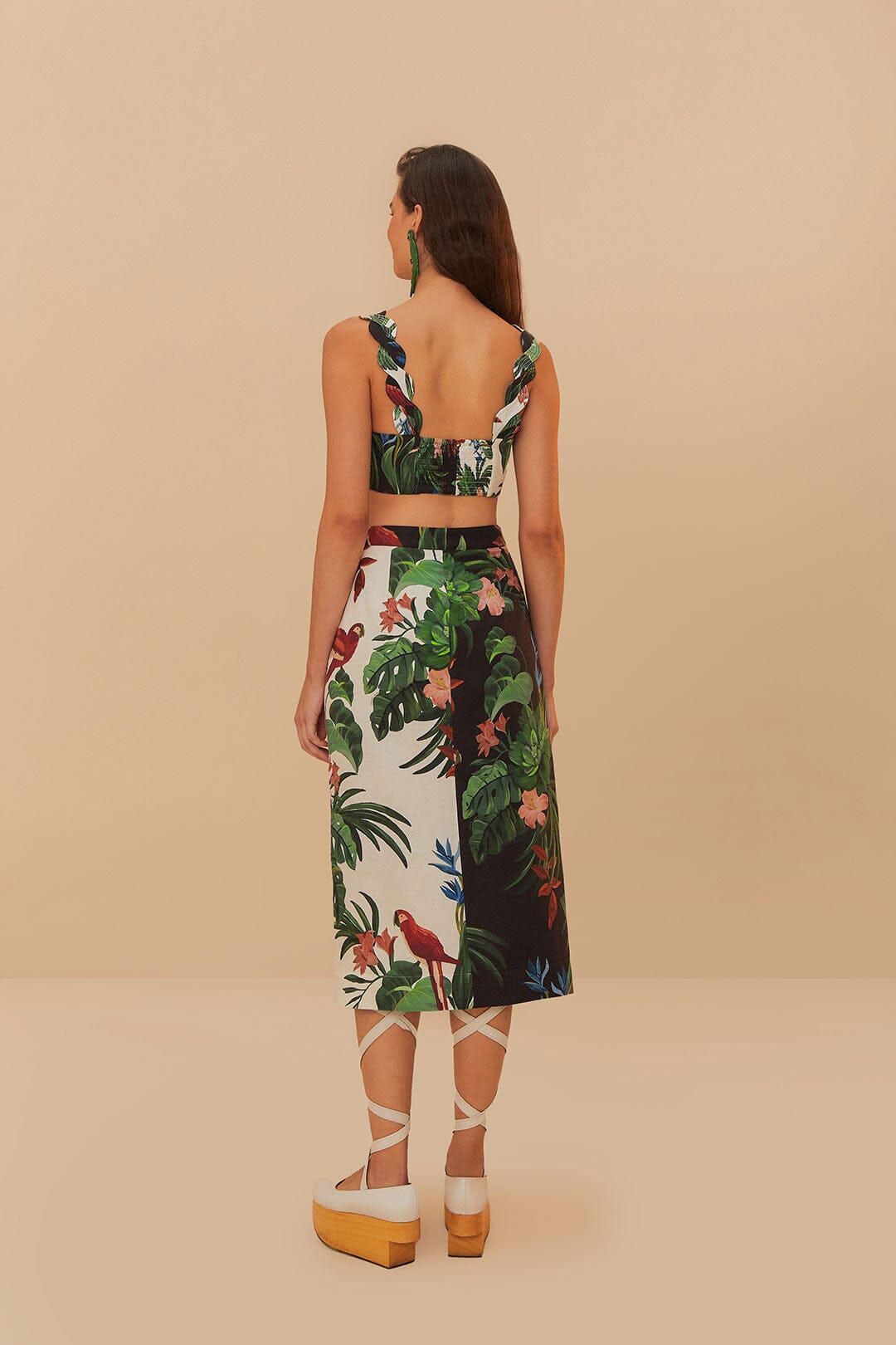 Mixed Midnight Macaw Fiesta LENZING™ ECOVERO™ Euroflax™ Midi Skirt – FARM Rio