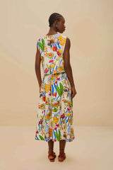 Off-White Fresh Table LENZING™ ECOVERO™ Euroflax™ Midi Skirt – FARM Rio