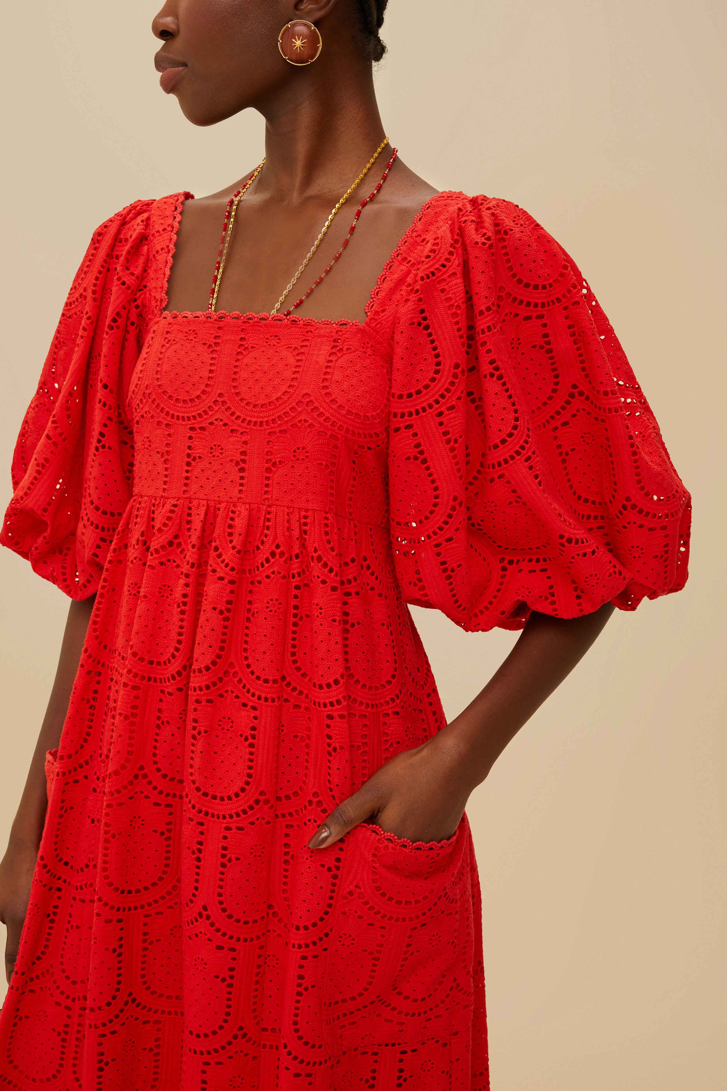 Red Pineapple Eyelet Maxi Dress – FARM Rio