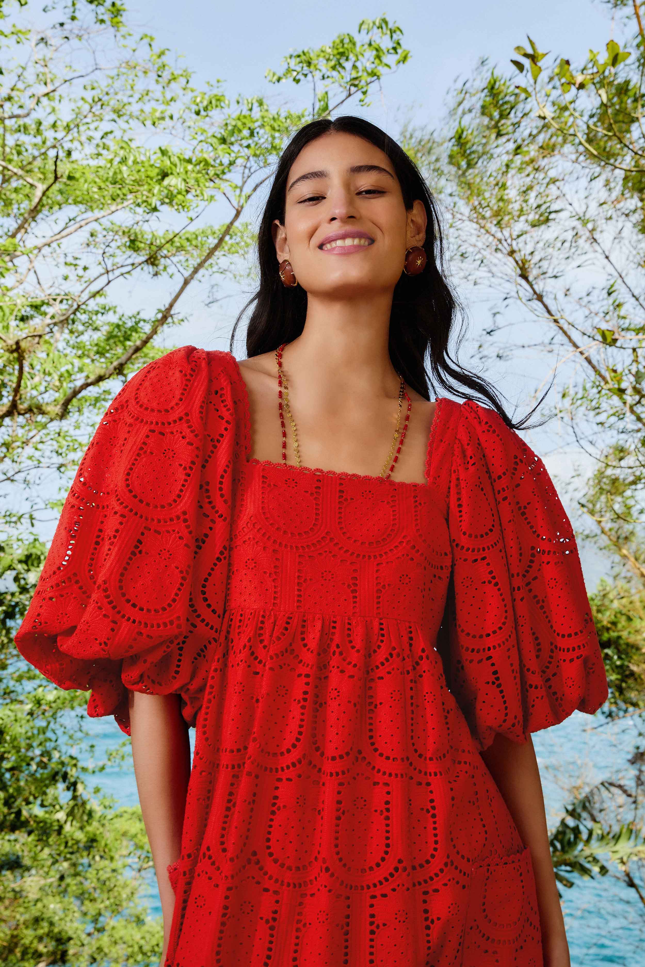 Red Pineapple Eyelet Maxi Dress – FARM Rio
