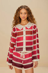 Red Colorful Crochet Tiles Shorts – FARM Rio