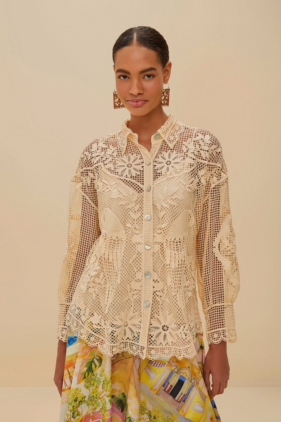 Sand Landscape Guipure Shirt – FARM Rio