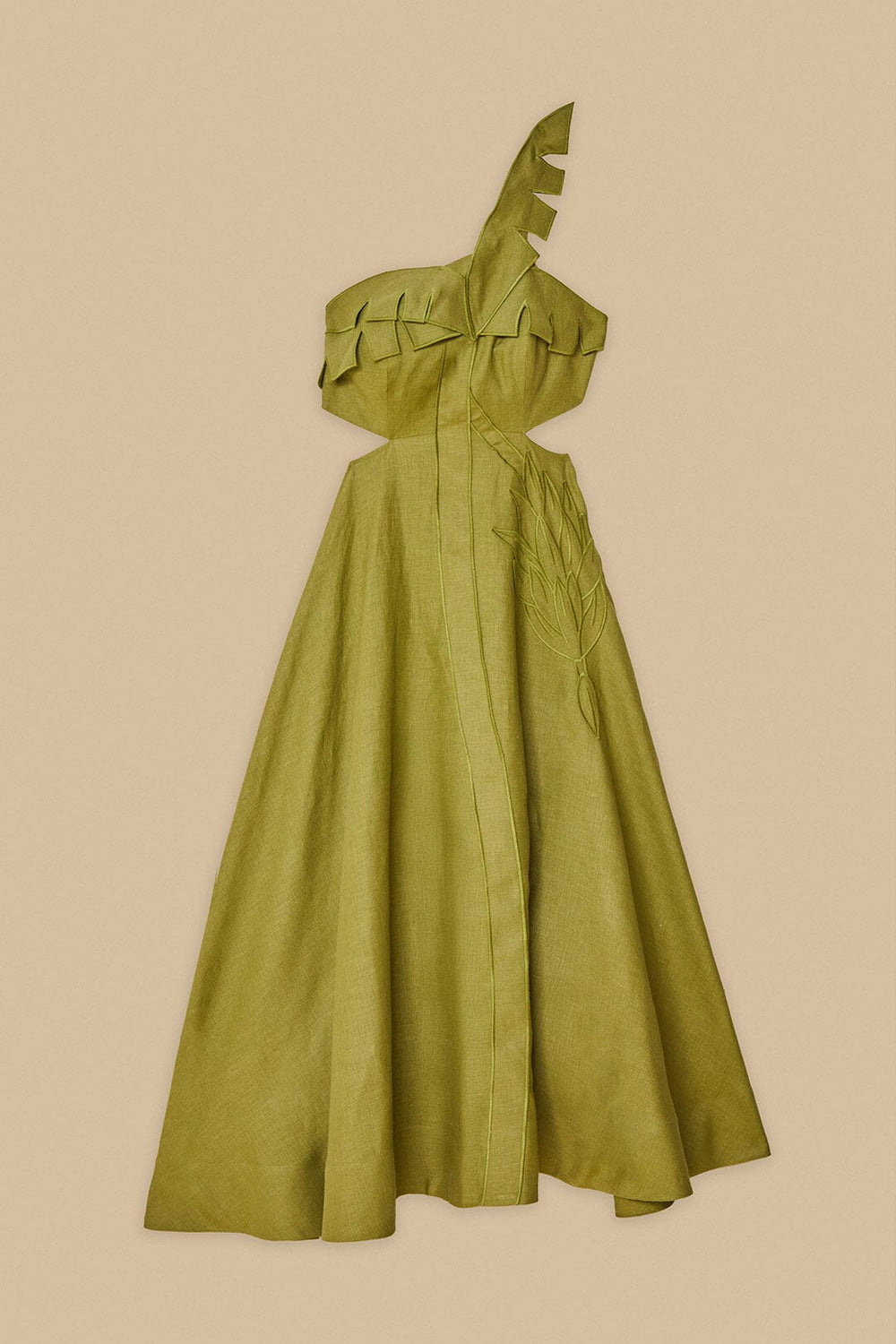 Green Palm Tree Euroflax™ Premium Linen Maxi Dress – FARM Rio