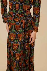 Black Boho Panther LENZING™ ECOVERO™ Viscose Midi Dress – FARM Rio