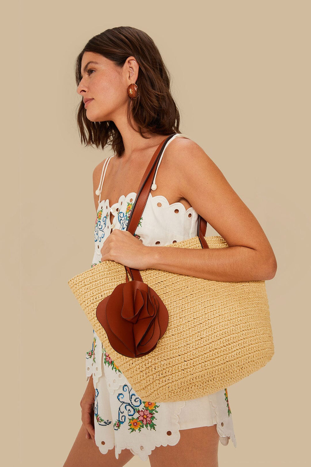 Caramel Raffia Basket Bag – FARM Rio