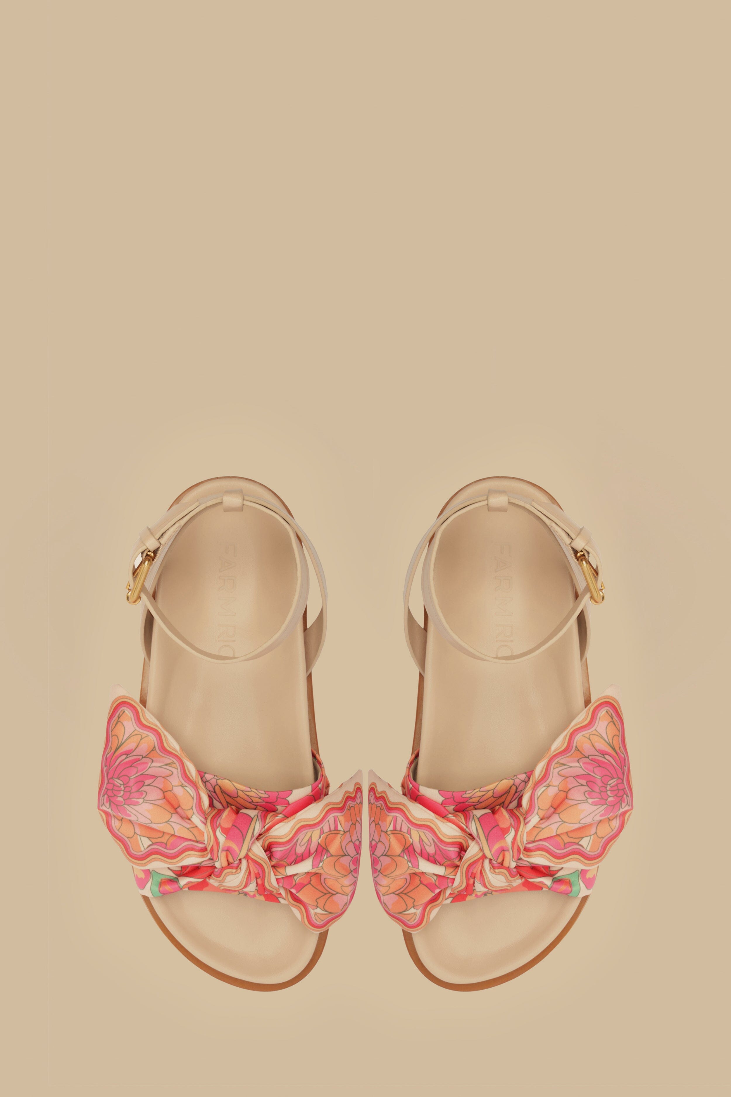 Beige Spring Affair Scarf Flat Sandal – FARM Rio