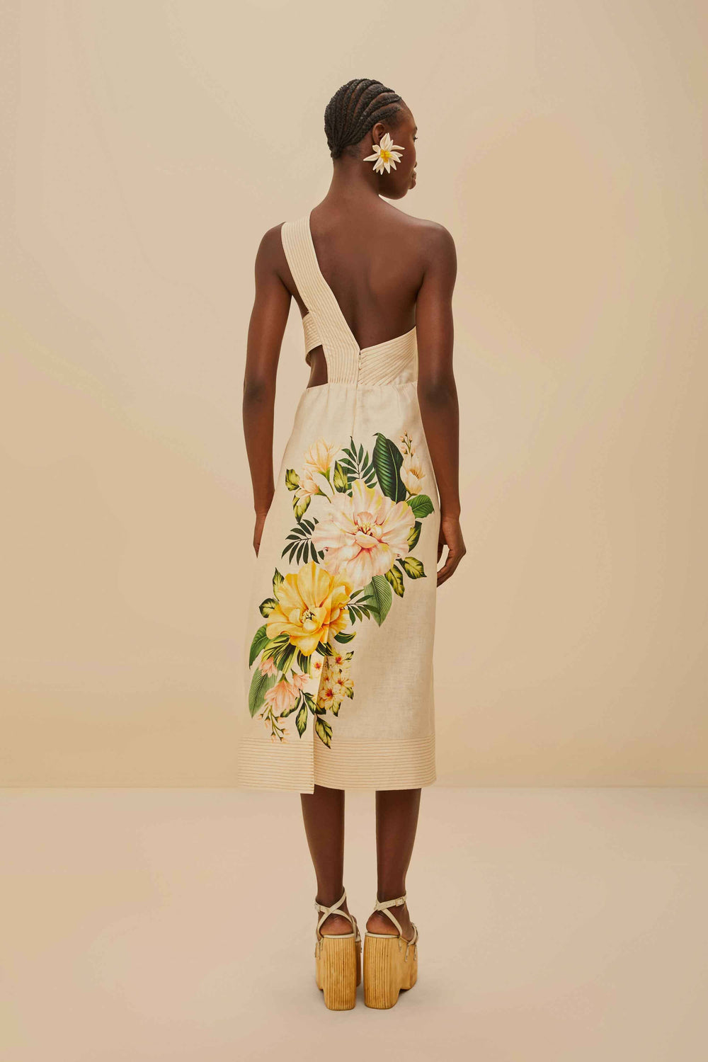 Garden Cascade Sand Midi Dress – FARM Rio