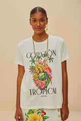 Off-White Corazón Tropical Organic Cotton T-Shirt – FARM Rio
