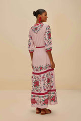 Pink Flower Tapestry LENZING™ ECOVERO™ Euroflax™ Maxi Dress – FARM Rio