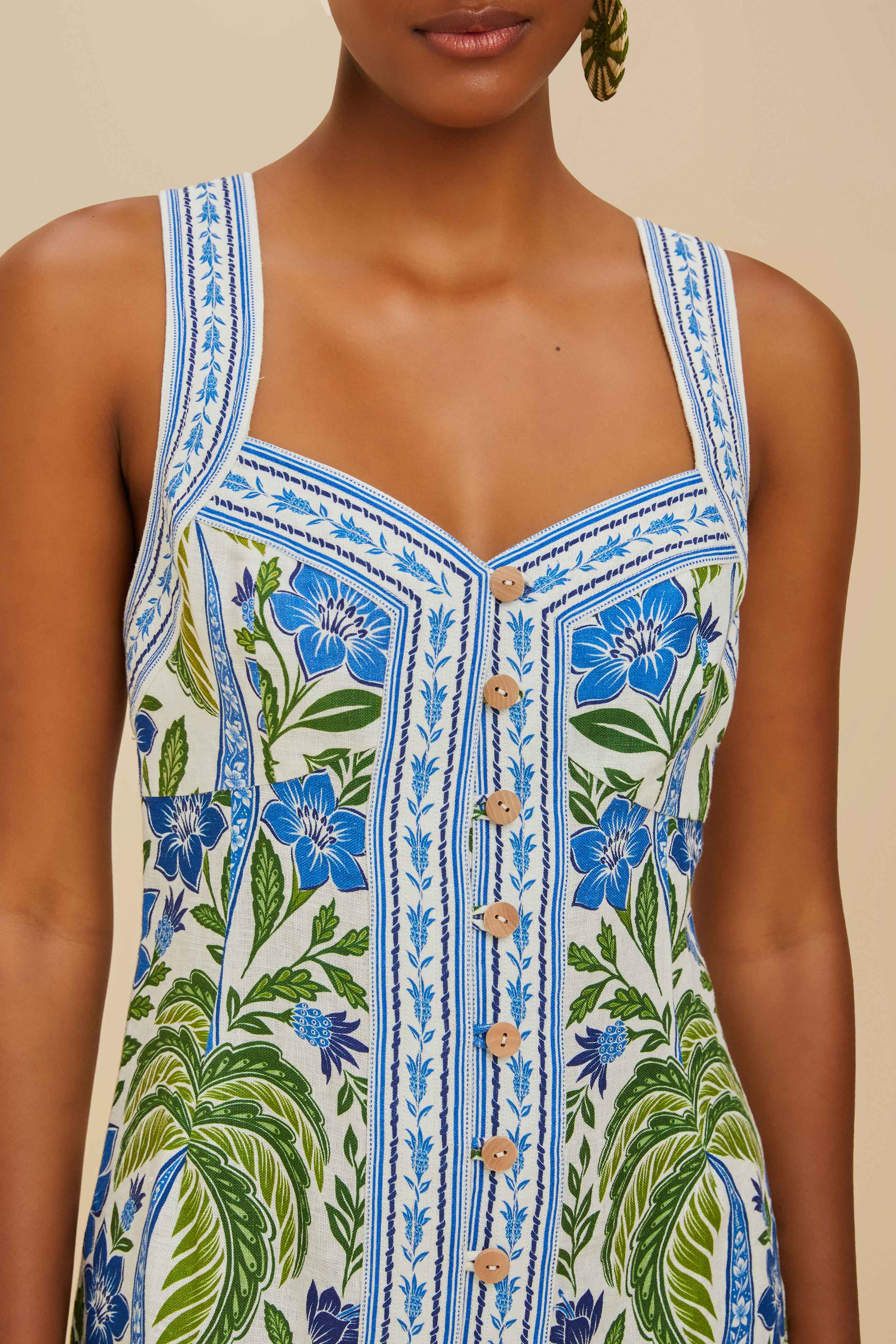 Off-White Tropicance Porcelain Garden Euroflax™ Premium Linen Mini Dre – FARM Rio