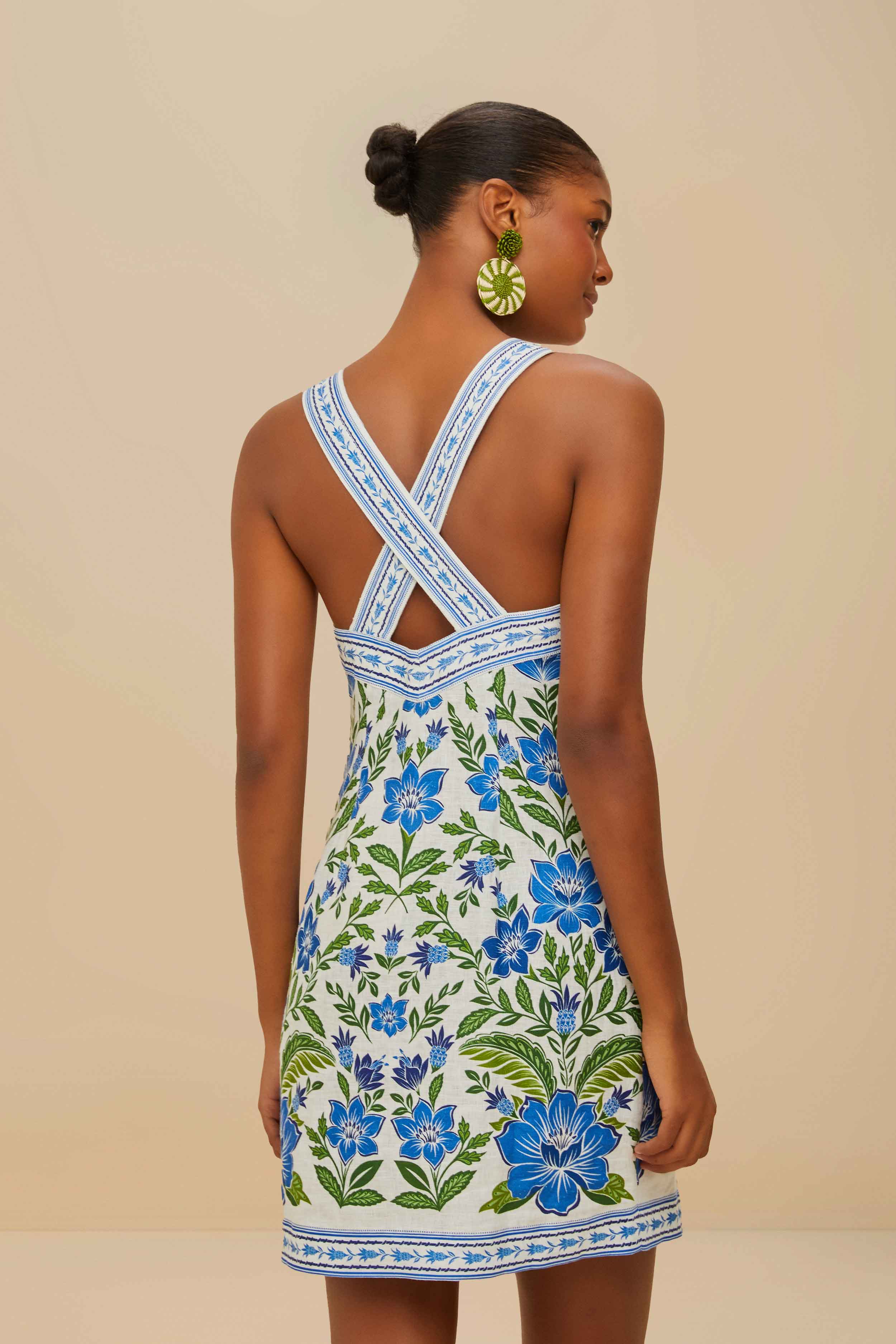 Off-White Tropicance Porcelain Garden Euroflax™ Premium Linen Mini Dre – FARM Rio