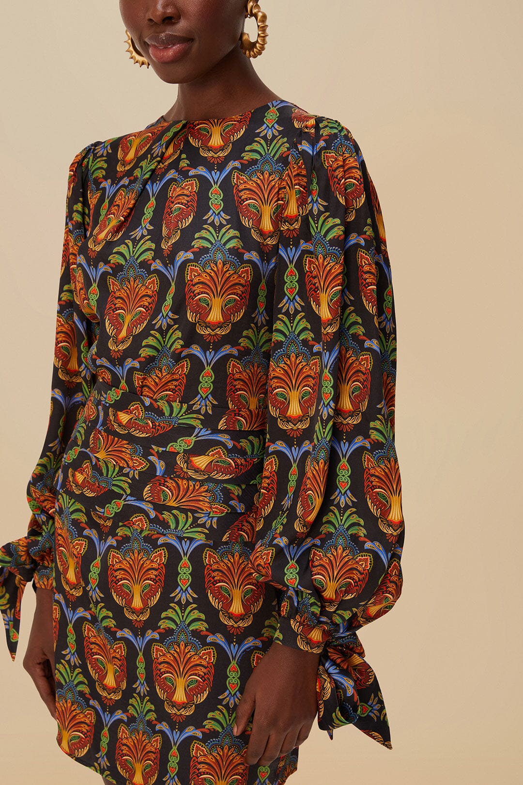 Black Boho Panther LENZING™ ECOVERO™ Viscose Mini Dress – FARM Rio