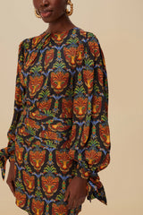 Black Boho Panther LENZING™ ECOVERO™ Viscose Mini Dress – FARM Rio