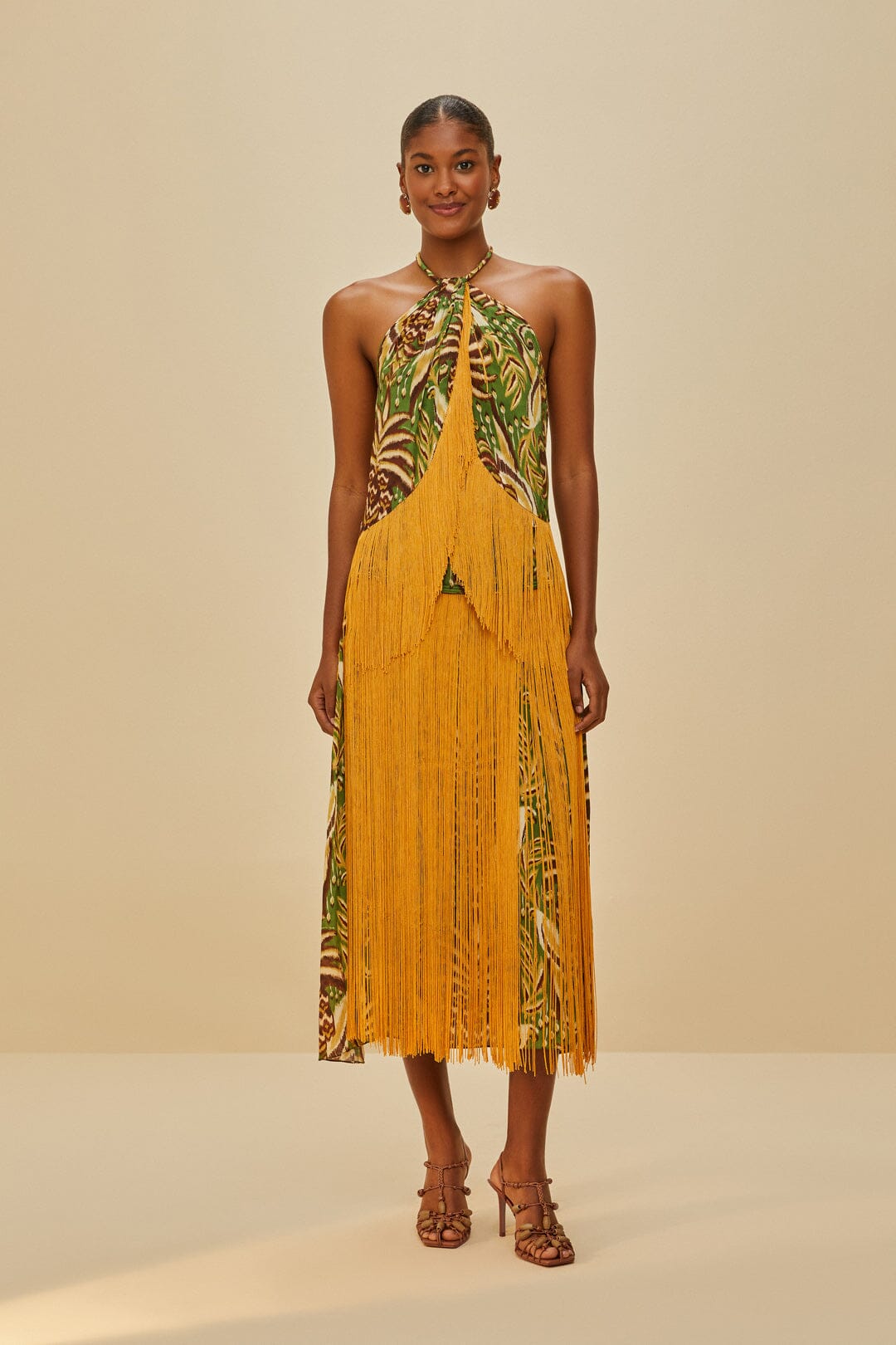 Tan High Heel Beads Sandal – FARM Rio