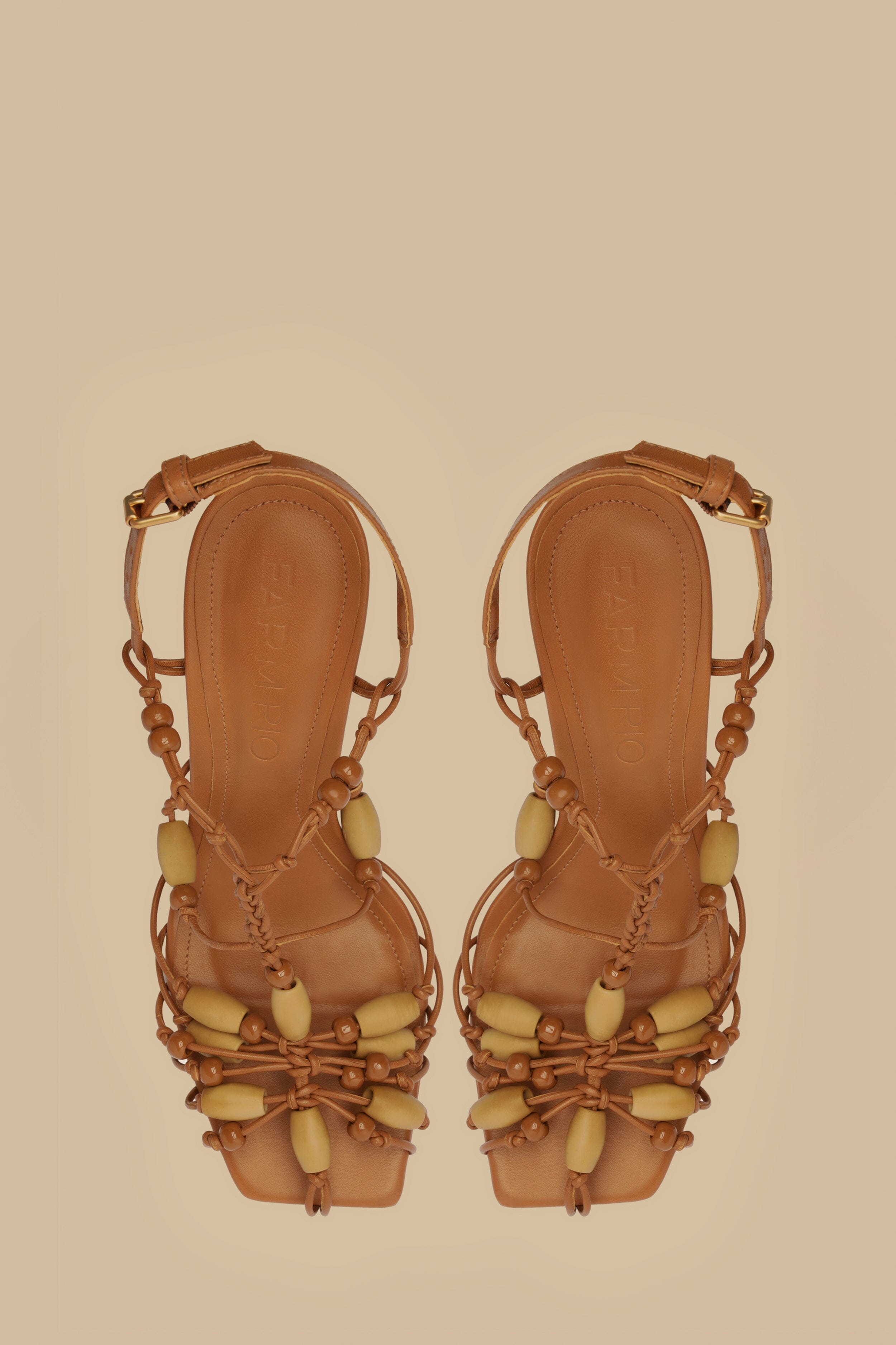 Tan High Heel Beads Sandal – FARM Rio