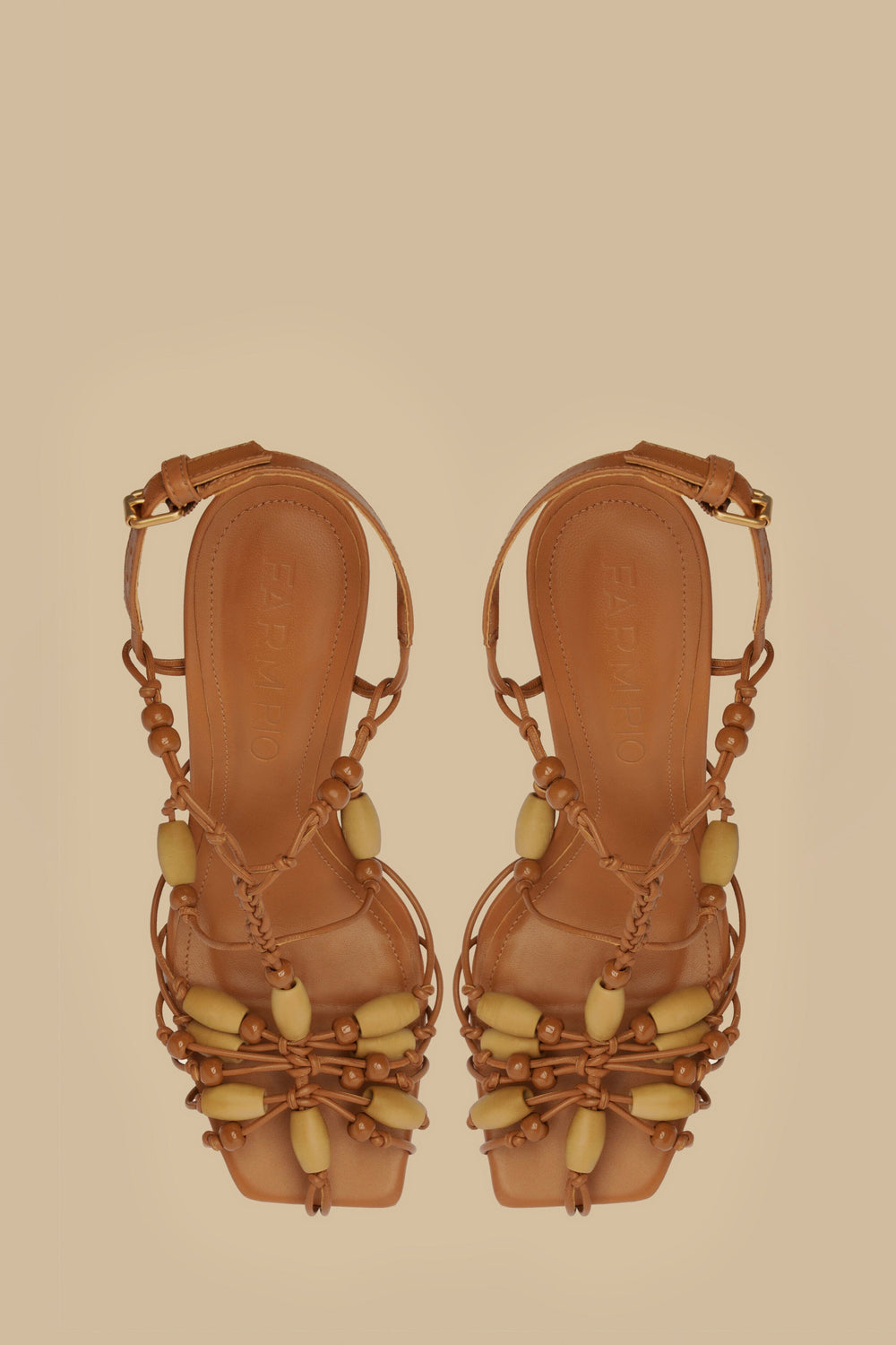 Tan High Heel Beads Sandal – FARM Rio