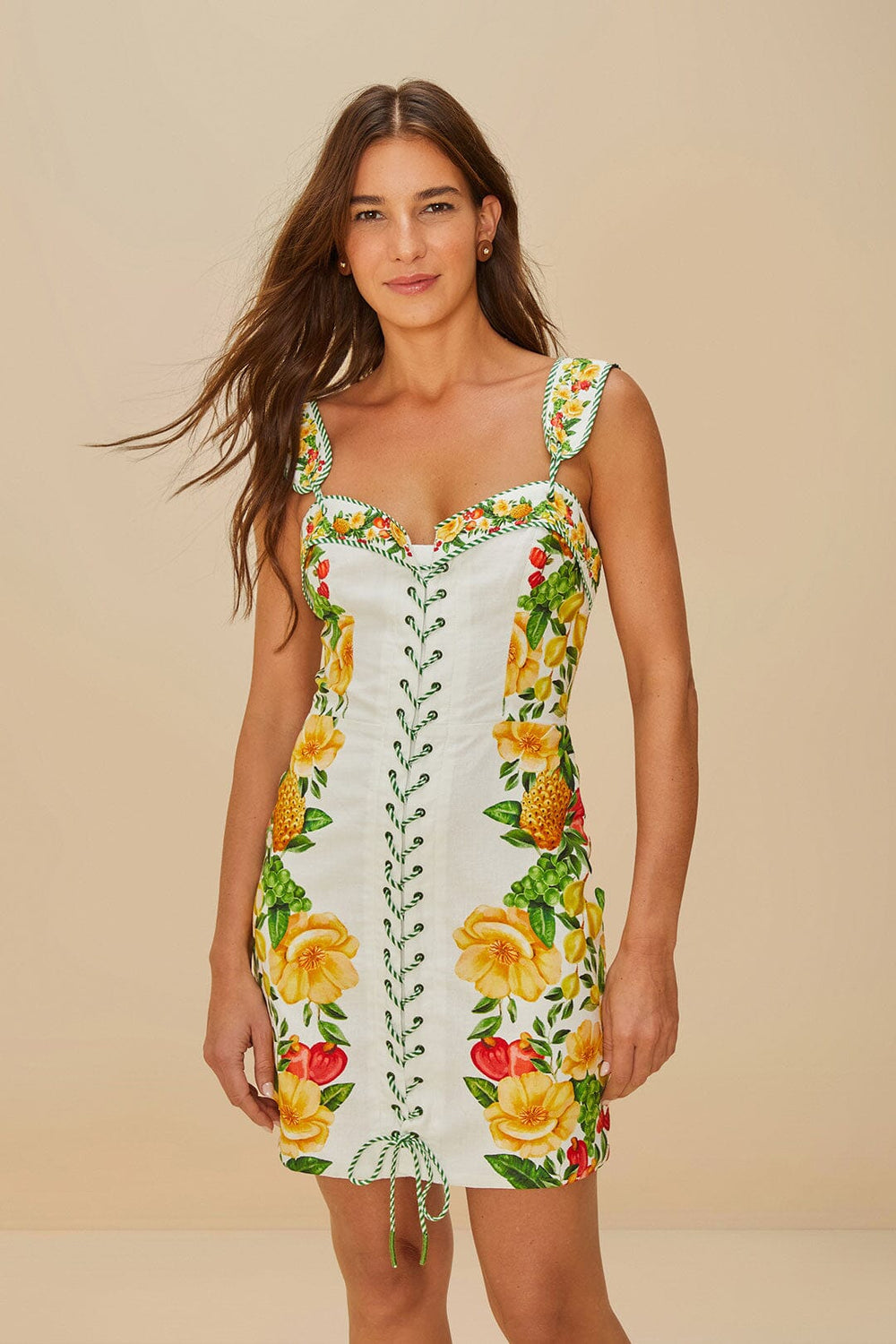 Off-White Picnic Flowers LENZING™ ECOVERO™ Euroflax™ Mini Dress – FARM Rio