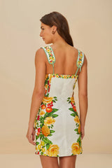 Off-White Picnic Flowers LENZING™ ECOVERO™ Euroflax™ Mini Dress – FARM Rio