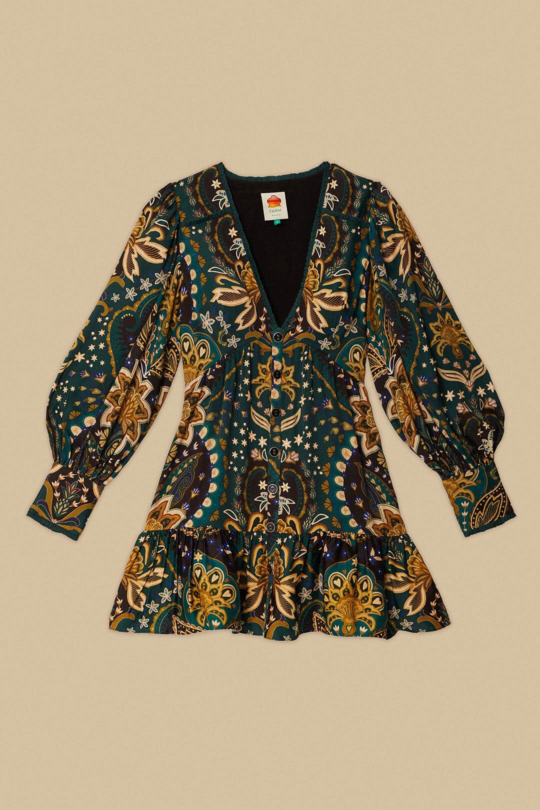 Black Jaipur LENZING™ ECOVERO™ Viscose Mini Dress – FARM Rio