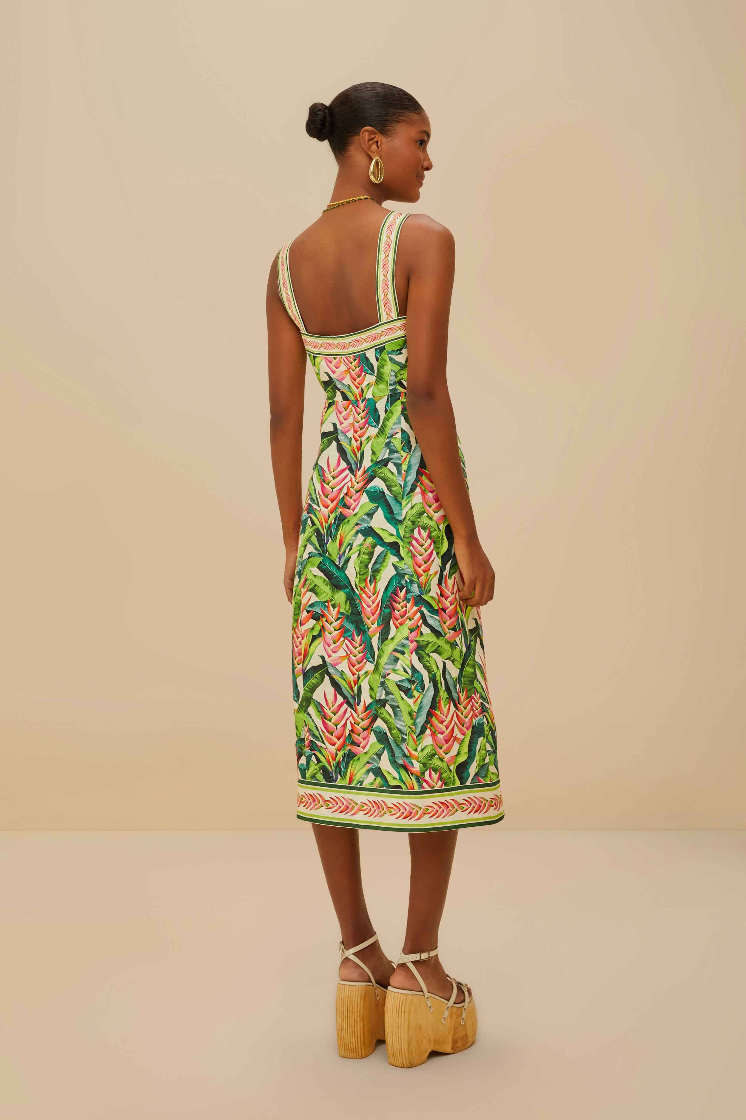 Heli Leaves Pearl Midi Dress – FARM Rio