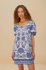 Off-White Shell Garden Euroflax™ Premium Linen Mini Dress – FARM Rio