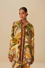 Sand Foliage Sketch LENZING™ ECOVERO™ Euroflax™ Shirt – FARM Rio