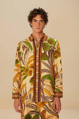 Sand Foliage Sketch LENZING™ ECOVERO™ Euroflax™ Shirt – FARM Rio